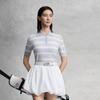 FILA Golf Series Fashion Simple Classic Retro Sports Casual Golf Versatile Comfortable Striped Polo Knit Short Sleeve Women tops A11W625410FWT