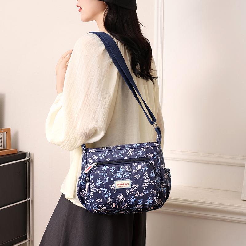 Women's Nylon Bag Printed Bag Small Bag Shoulder Crossbody Bag Middle-Aged Mother's Bag