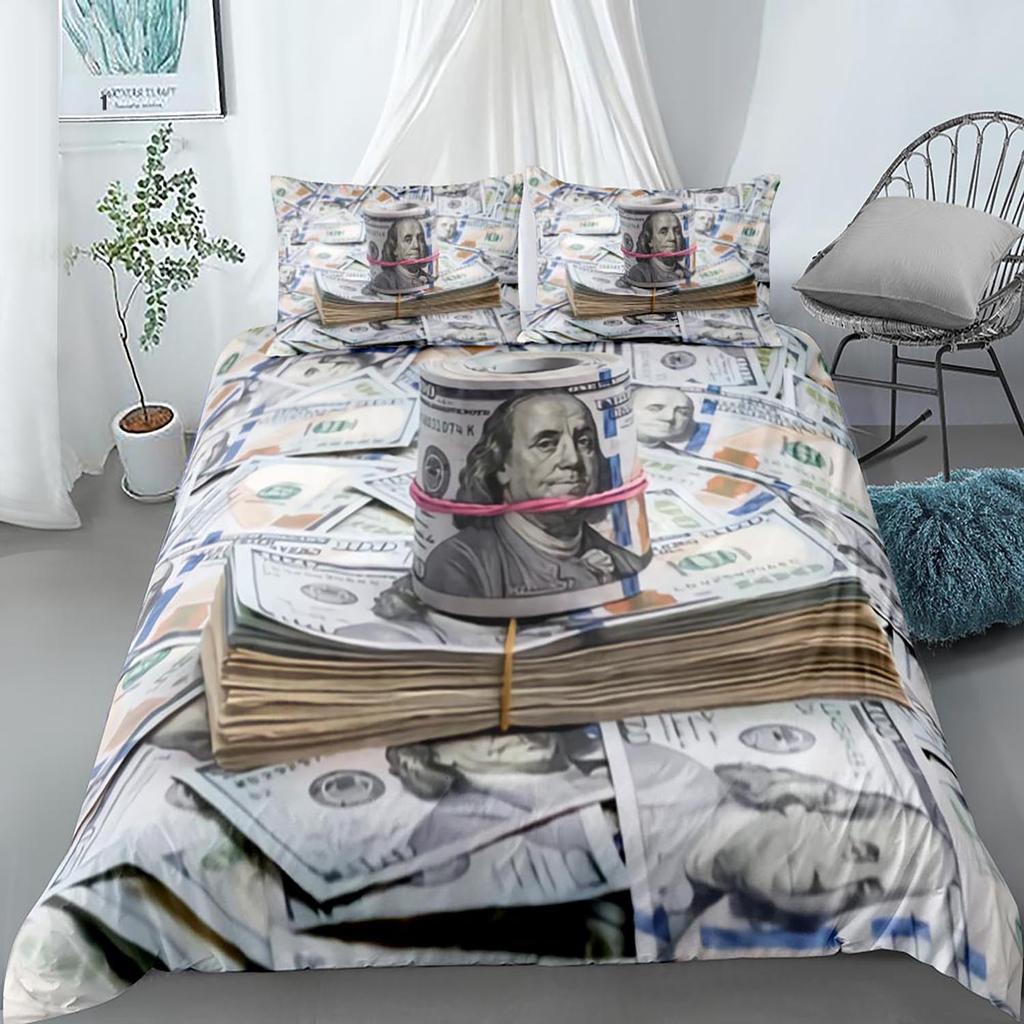 3D Home Textile Banknote Quilt Cover Digital Printing Three-Piece Digital Printing