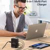 QC3.0 PPS PD 65W 6-Port Charge Gan 120W Charger Station 3C+3A For iPhone Samsung Xiaomi Smartphone Laptop Desktop Fast Charging