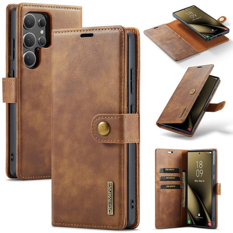Luxurious Removable Flip Magnetic Leather Wallet Case for Samsung S25, S24, S23 Ultra, S22, S21, S20, S10 Plus