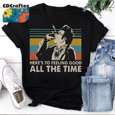 HereS To Feeling Good All The Time Kramer Seinfeld Vintage Retro T Shirt Cosmo 80S Movie