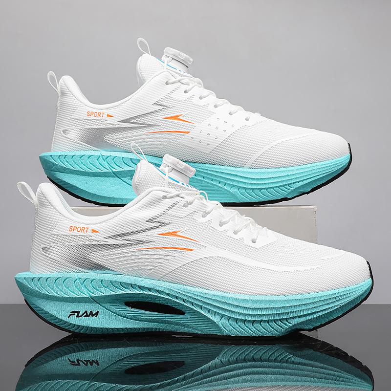 Marathon Running Shoes Men Athletic Carbon Board Air Cushion Breathable Lightweight Women'S Plush Comfort Athletic Nonskid Athletic Shoes