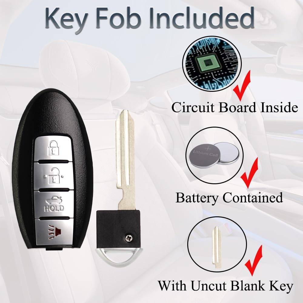 Key Fob Replacement Fits for Nissan Altima 2007-2013 / Maxima Murano 370Z 2009-2014 / Infiniti G35 G37 EX35 FX35 FX37 Q70 Keyless Entry Remote