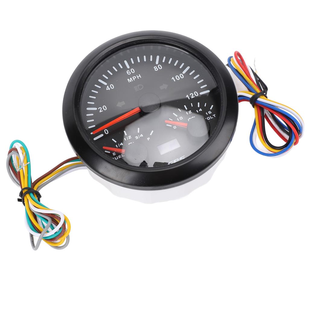 85mm 3-3Celsius8in 3 in 1 GPS Speedometer Odometer with Voltmeter Fuel Gauge Turn Signal 120MPH for RV Yacht Truck 7 Color Backlight