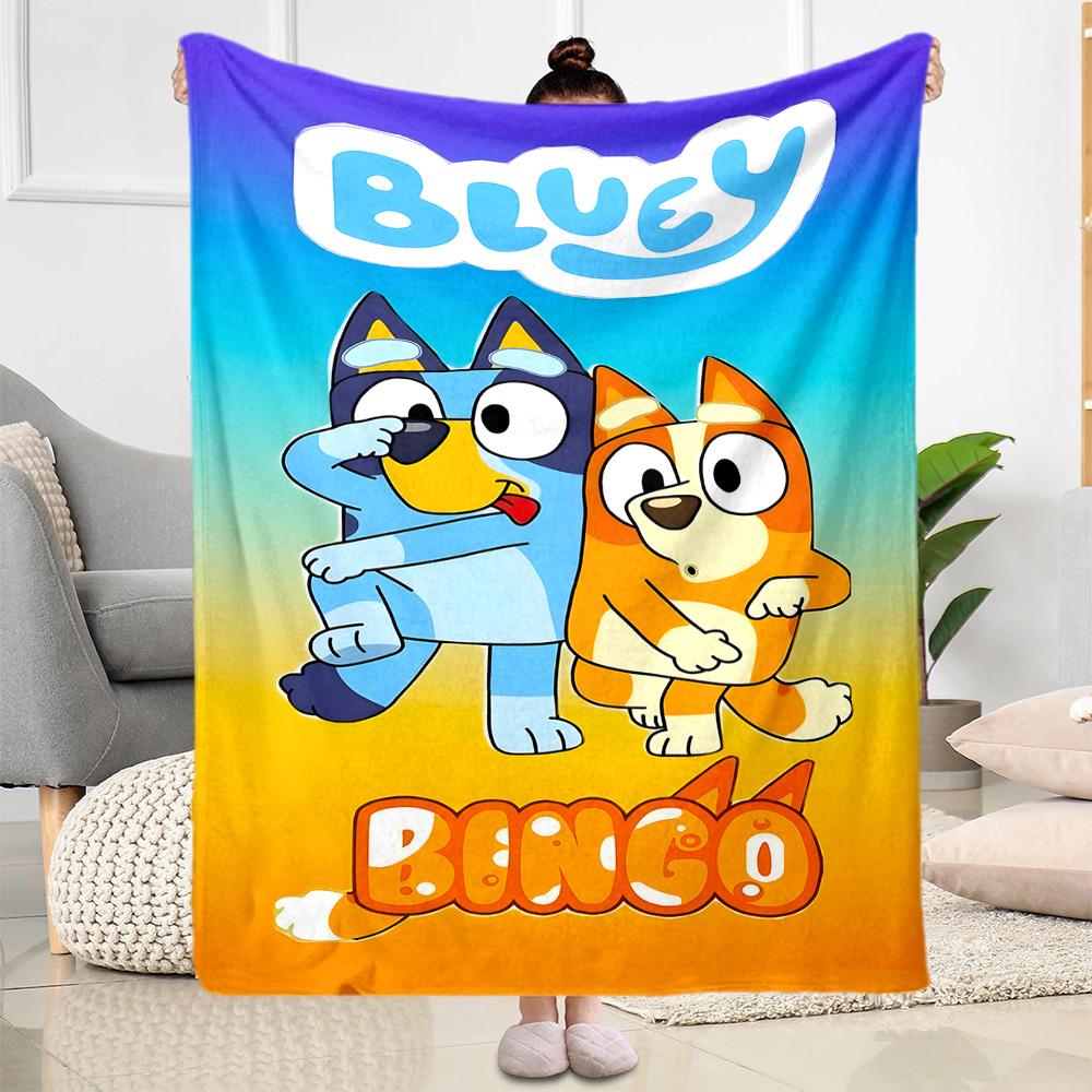 1pc Bluey Bingo Adventure blanket Soft and Warm for Sofa Office Camping Travel Livingroom Great Gift for Friends and Family Comfortable