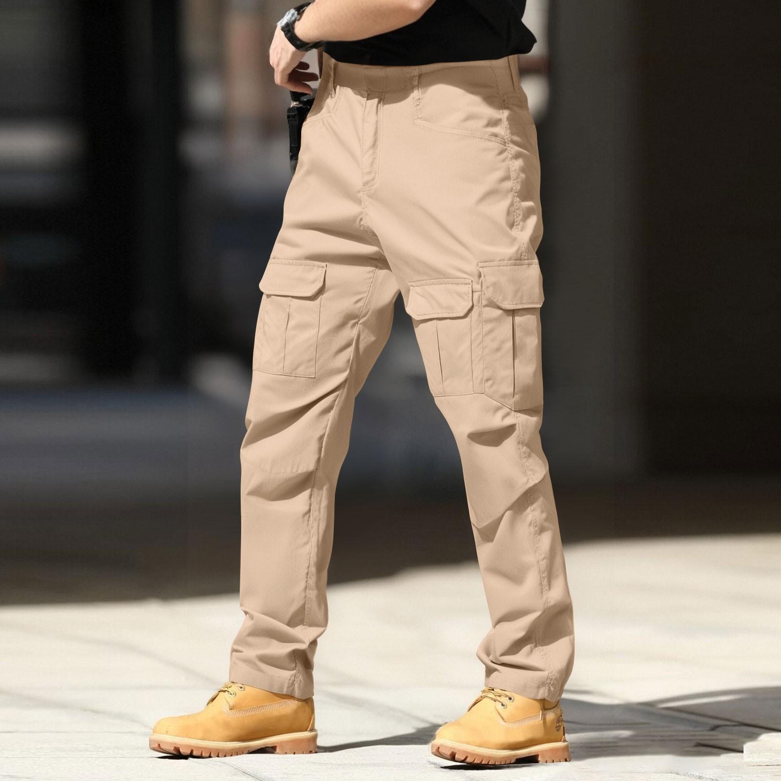 

Мужские брюки карго, уличные рабочие брюки для рыбалки и кемпинга, износостойкие, многокарманные, быстросохнущие XL хаки