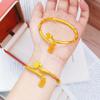 Lotus Bambus Friedens Offenes Armband Damen Massives Offenes Armband