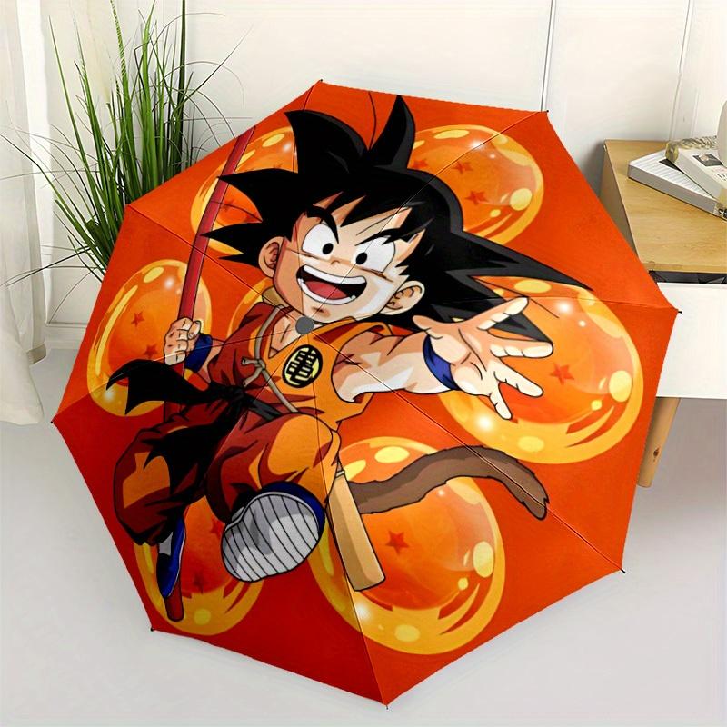 1pc Goku, Dragon Ball Automatic Folding Umbrella, Portable Collapsible Design, 8-Rib Iron Frame, , All-Season Casual Outdoor Accessory for Christmas B