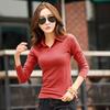 Damen Oberteile Revers Langarm Slim Fit Einfarbige Pullover Oberteile Weich Dehnbar Lässiges Hemd Arbeits Party Date Wear