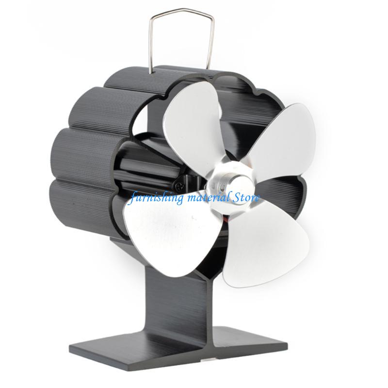 Y5GD Home 4 Fireplace Stove Fan Log for Burner Quiet Saving Efficien