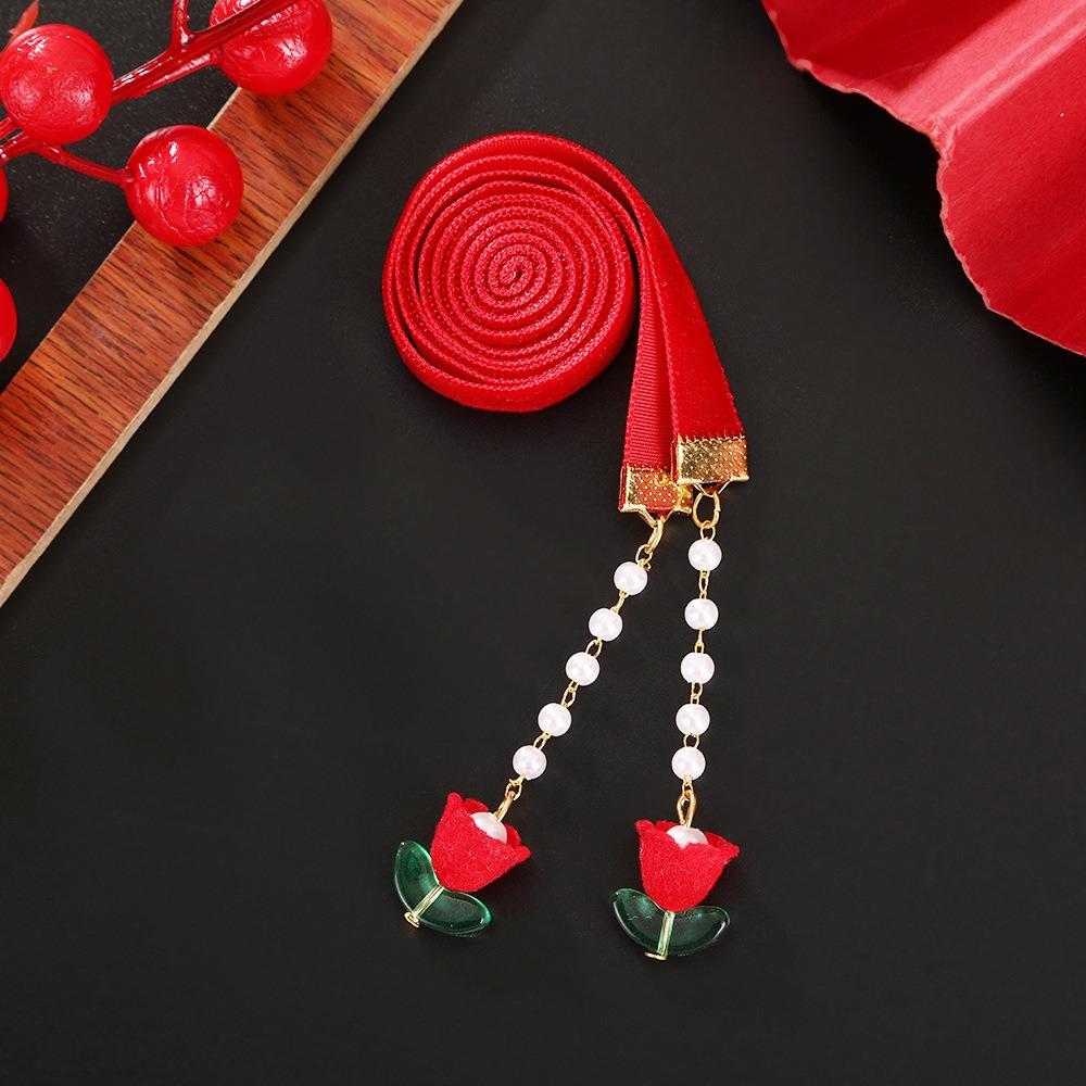 Tassel New Year Hair Rope Butterfly Chinese Long Hairband Sweet Girls Ribbon Head Rope  Festival