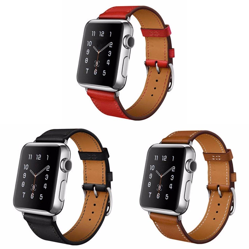 Apple Watch 8 Leather Strap For Single Loop Crosshatch Genuine Leather Band For 38mm And 42mm