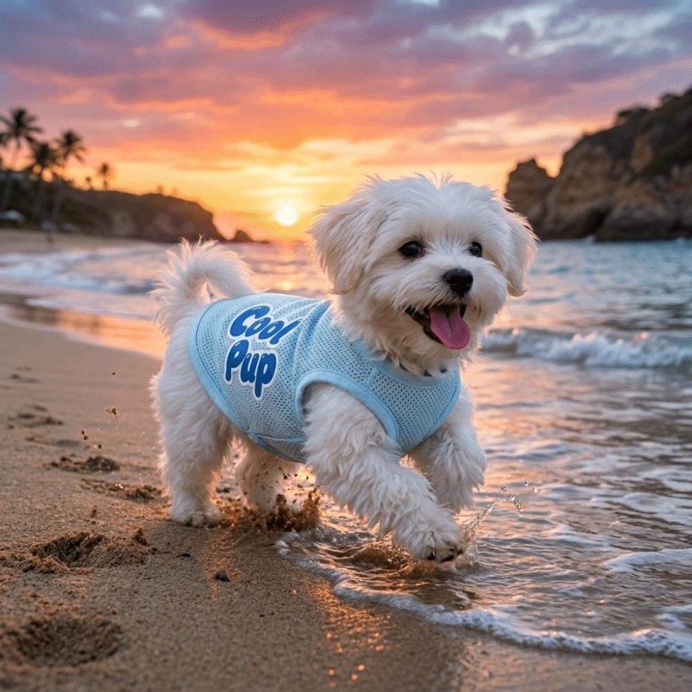 Thin Breathable Dog Summer Clothes Soft Fabric Cooling Pet Vest Mesh Dog Vest  Casual Outfit