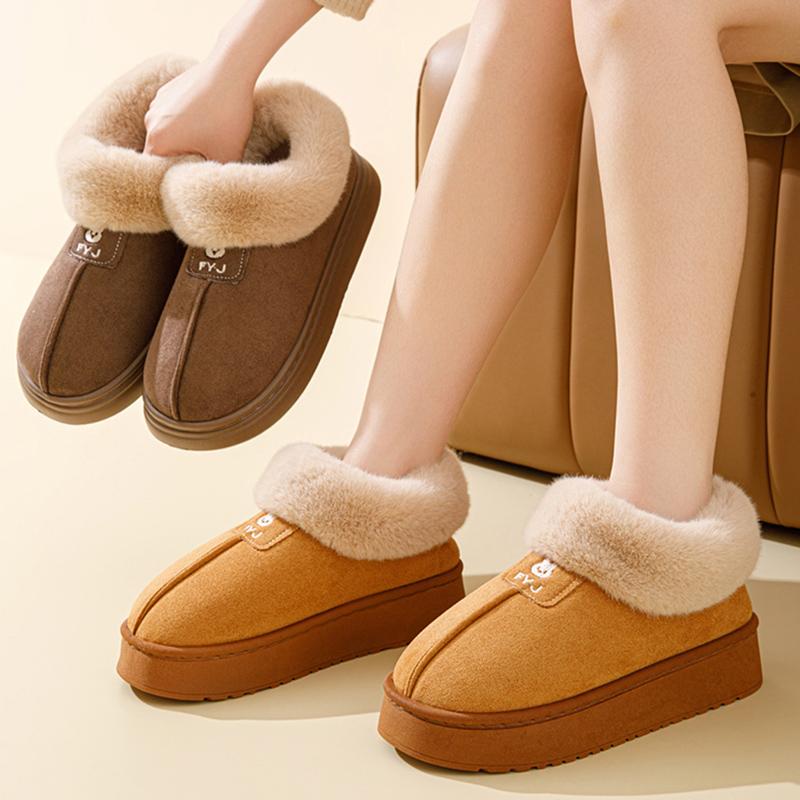 Fashion Fluffy Fur Platform Snow Boots Women 2025 Thicken Plush Warm Cotton Padded Shoes Woman Thick Sole Non Slip Winter Boots Ladies