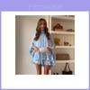 Elegant Polyester Blouse Dress With Flared Sleeves For Spring