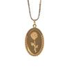 Retro Titanium Steel Floral Pendant Chain With Double Layer Pattern For Casual Wear
