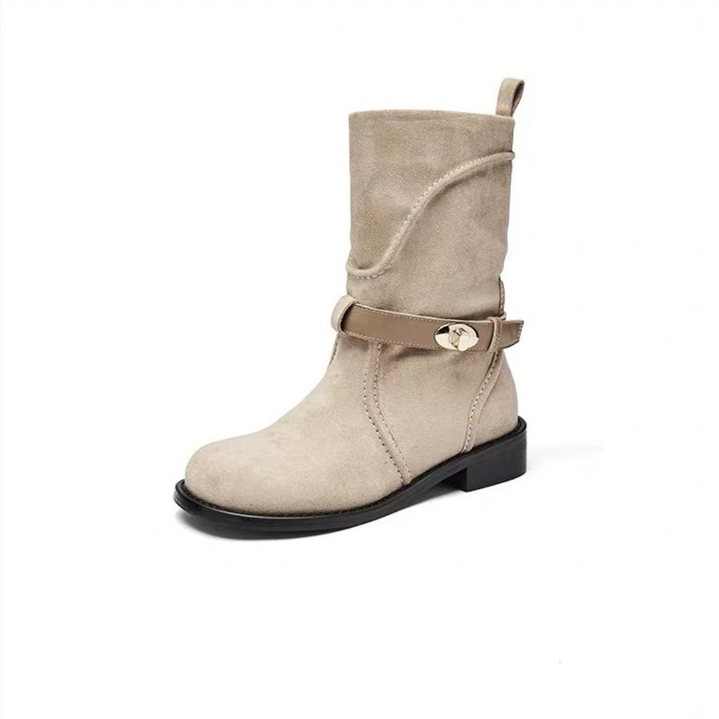 Yueyu retro premium small short boots for women 2025 autumn and winter new British style versatile thick-soled Martin boots western boots for women