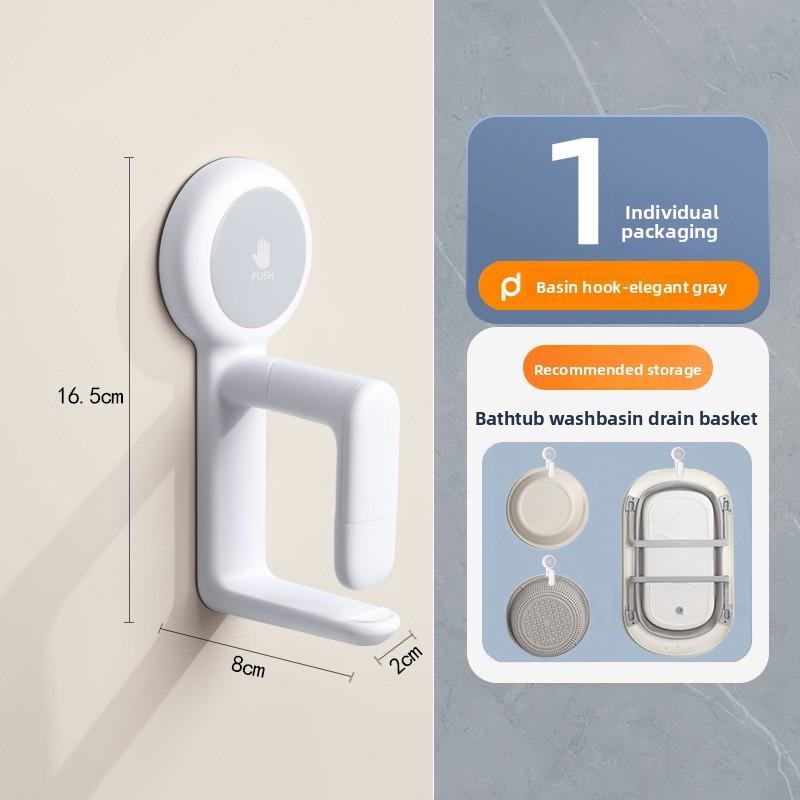 Waschbeckenhaken, Badezimmer Multifunktionales Badebecken, Badewannen-Hängeregal, Kein Bohren erforderlich, Wandmontierter Saugfuß, Aufbewahrungsregalhaken