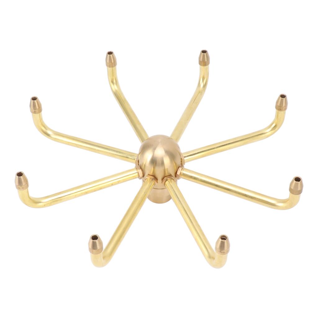 8 Holes Fountain Nozzles Brass Windmill Rotating Fountain Water Spray Head for Rockery Fish Pond