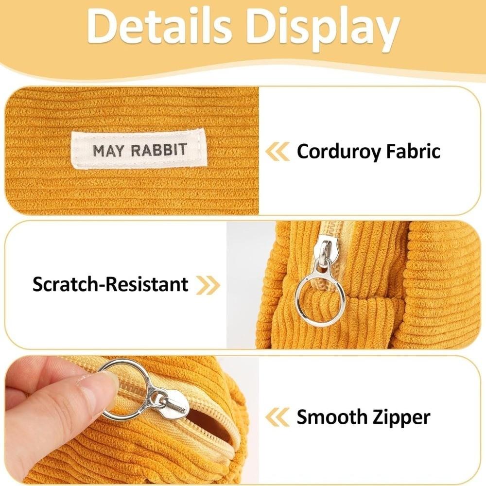 Cord Samt Federmäppchen Multifunktionales Make-up-Etui Retro Schreibwarenetui Schulbürobedarf