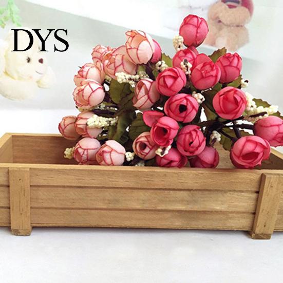 Dolce bouquet di boccioli di rosa artificiali, stoffa per la casa, rosa, 15 fiori su 1 pezzo