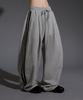 LIKE THE MOST Two-Taping Pintuck Wide Training Pants [Melange]