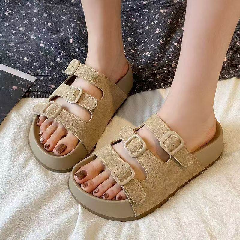 Drag open toe original cool summer non-slip slippers autumn new beach beach one word thick bottom retro