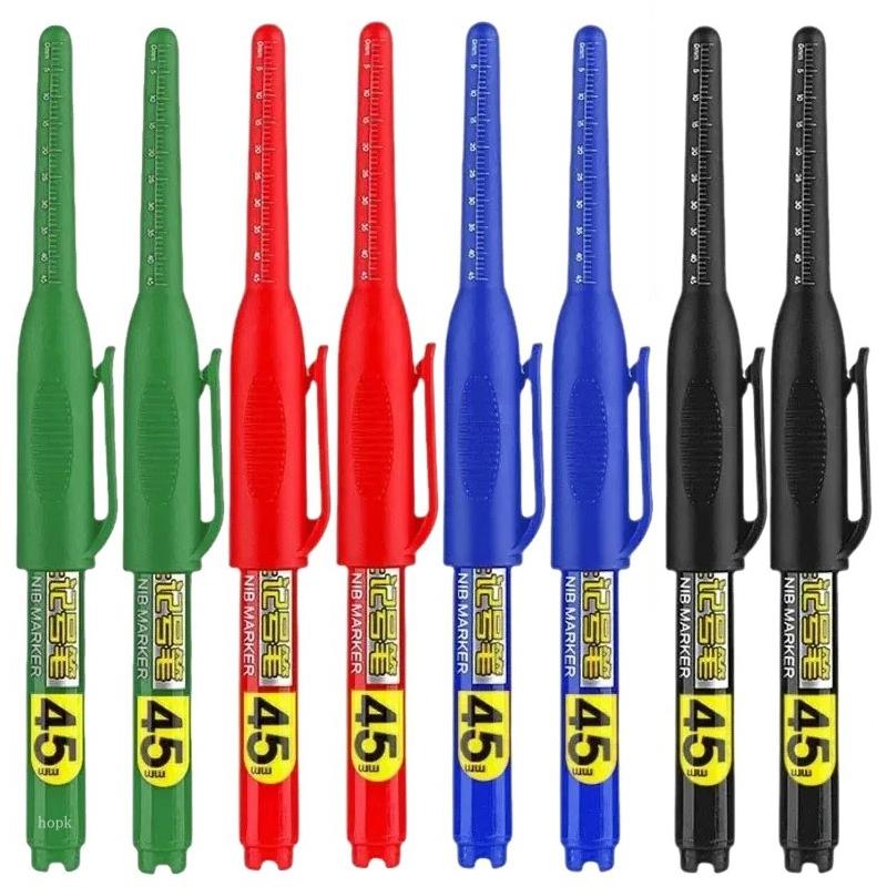 45mm Tip Waterproof Long Head Marker Pen set Quick-Dry Ink for Woodworking Construction Deep Hole Non-Toxic Black Red Blue White