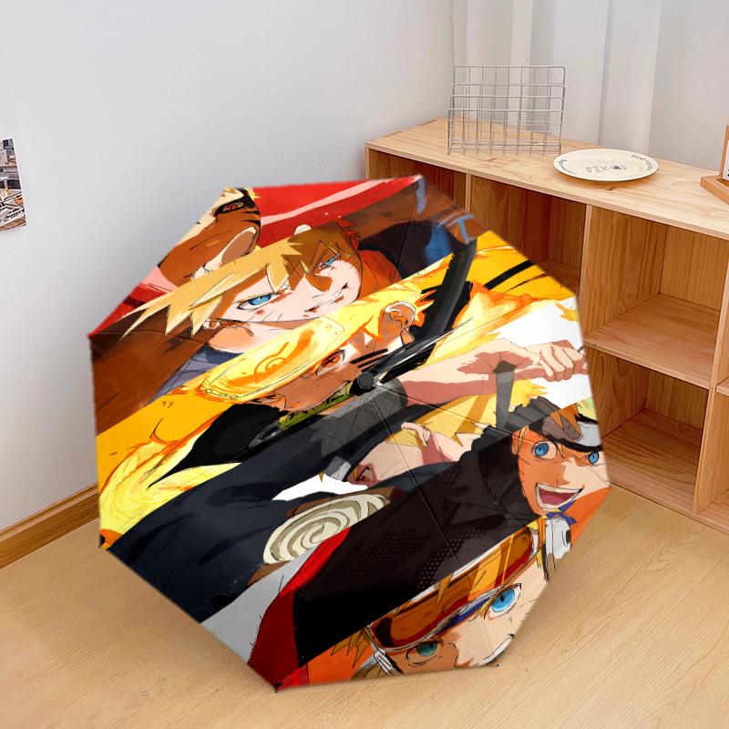 1 PC Automatic Folding Umbrella - Naruto Evolution Pattern Portable Foldable Design With 8 Ribs Christmas Birthday Gifts