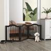 Dog Gate, 3 Panels, Foldable, Solid Wood and MDF, 154.5 X 29.5 X 61 Cm, Coffee