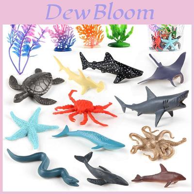Realistic Miniature Ocean Animal Model Set With Dolphin Turtle Crab Octopus And More