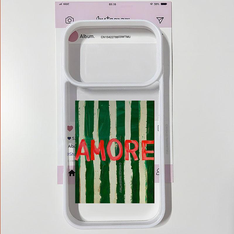 

Minimalist Amore Green Striped Design Phone Case For iPhone 17 Pro 16 15 14 13 12 11 XR XS Max 7 8 Plus Animal Clear Hard Cover iPhone XS Max