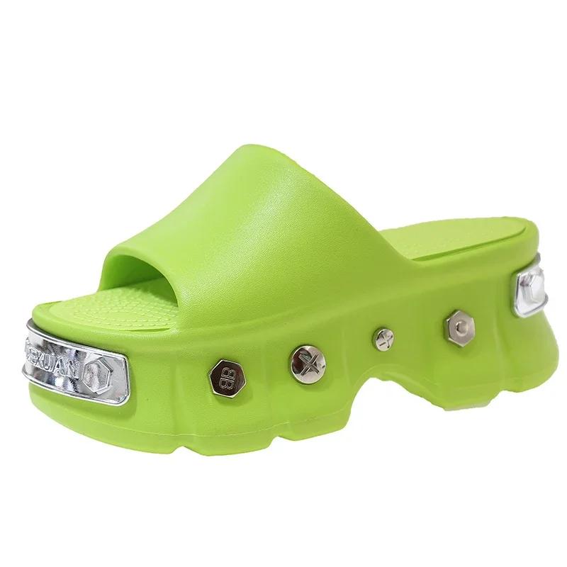 Fashion Summer Ins Women's Men Large Size Thick Bottom Sandals Couples Letter Casual Slippers Unisex Adult Beach Shoes Size 35-40