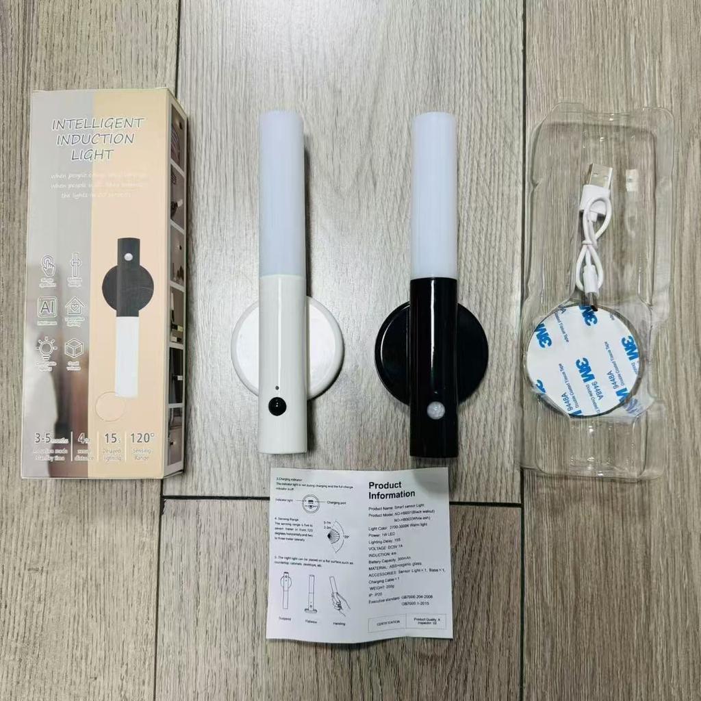 Creative Modern Minimalist Smart Human Body Sensor Light Led Rechargeable Night Light Stair Corridor Acrylic Wall Lamp