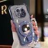 Glitter Mirror Holder Bracelet Phone Case For Samsung Galaxy Note 20 Ultra Note 10 Plus Soft Silicone Shockproof Stand Cover