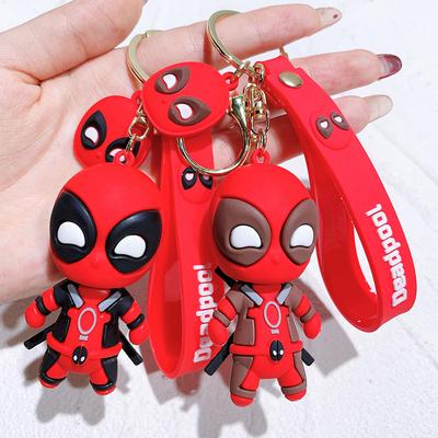 Cartoon Cute Doll Deadpool Keychain Anime Figures Deadpool Q Version Fashion Backpack Couple Bag Keyring Toys Gifts