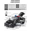 1/24 Metal Die-cast Tesla Armored Police Car Model Simulation Sound and Light Door Can Open Children's Toys Ornaments Birthday Gift