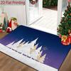 2D Flat Christmas Cedar Forest Suitable for Doorways Bath - Absorbent Quick-Dry Machine Washable Non-Slip Mat with Cedar Tree, Suitable for Entryway, 