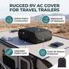 RV Air Conditioner Cover with Storage Bag Windproof Dust Proof Water Proof Travel Trailer Top AC Cover Black