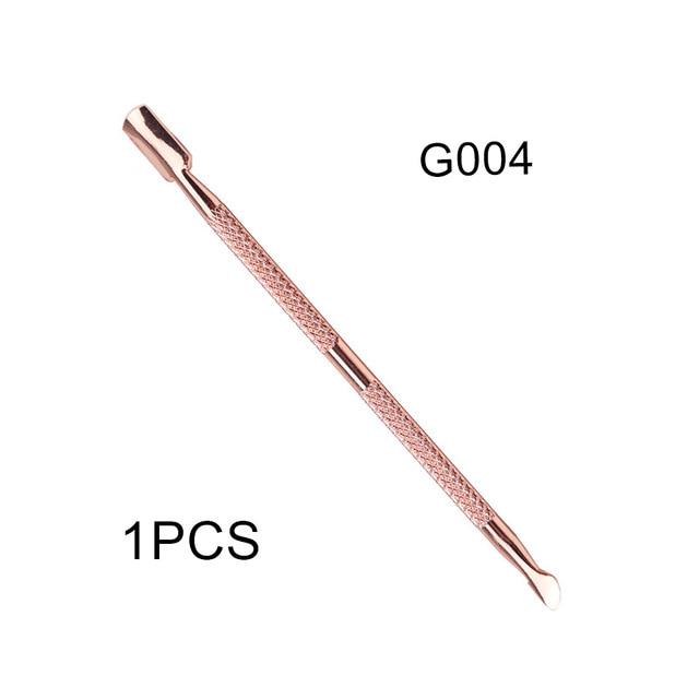 

1/3 шт. золото из нержавеющей стали, инструменты для дизайна ногтей, педикюра, маникюра, толкатель для кутикулы, средство для удаления омертвевшей кожи, инструмент для ухода за ногтями