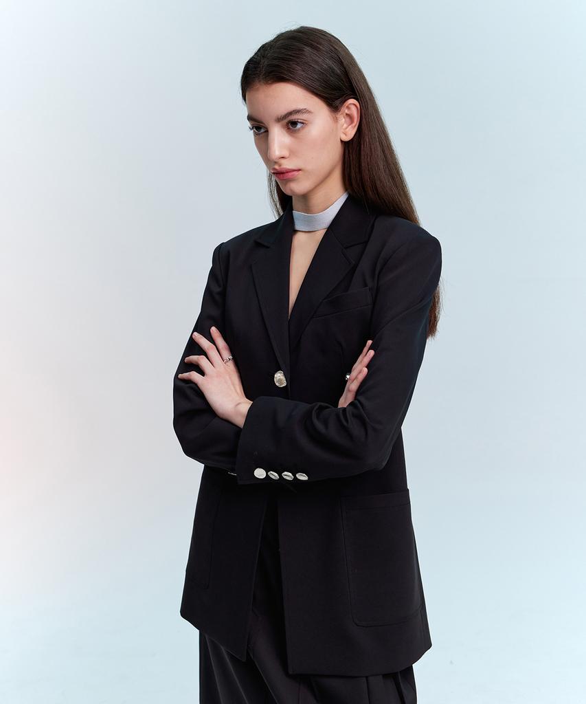 Heo One-Button Hourglass Blazer_Black