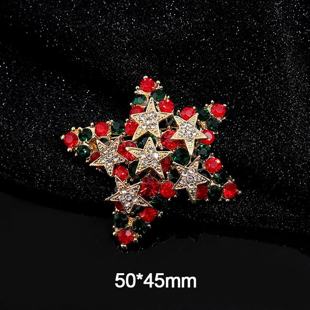 Broches de Noël Mode Chapeau de Père Noël Gants Cloches Strass Émail Broche Épingles Badges Cadeaux de Nouvel An Bijoux