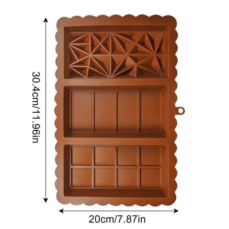 Silicone Chocolate Bar Mold Large Stuffed Chocolate Mold Non-stick Silicone Food-Grade Thick Rectangular Mould For Holiday
