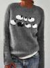 Women's Color Block Round Neck Loose Fashion Sweater - Hot Sale