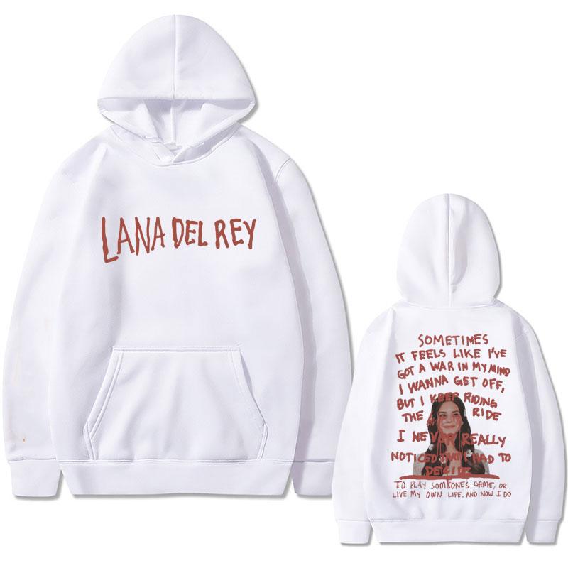 Autumn Winter Singer Lana Del Rey Get Free Lyrics Graphic Pure Printing Hoodie Men Vintage Unisex Oversized