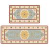 Serwrsw Kitchen Memory Set of Floral Multicolor Mats, Foam, Doormats, 75x44cm, 120x44cm, Wipeable, Non-Slip, Washable, 2, Design,