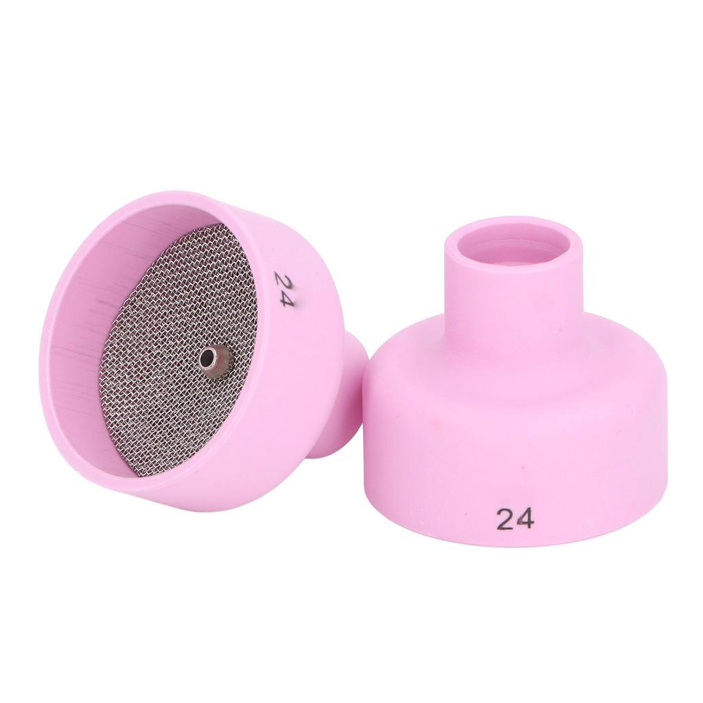 2Pcs TIG Welding Cup 24# Ceramic Nozzle 2.4mm Center Hole Accessory Set Kit for WP9 20 25 17 18 26