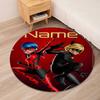 Custom Name Ladybug Printed Round Rug Carpet Chair Rug Area Rug Entryway Doormats,for Office Chair Living Room Bedroom Kitchen Room.
