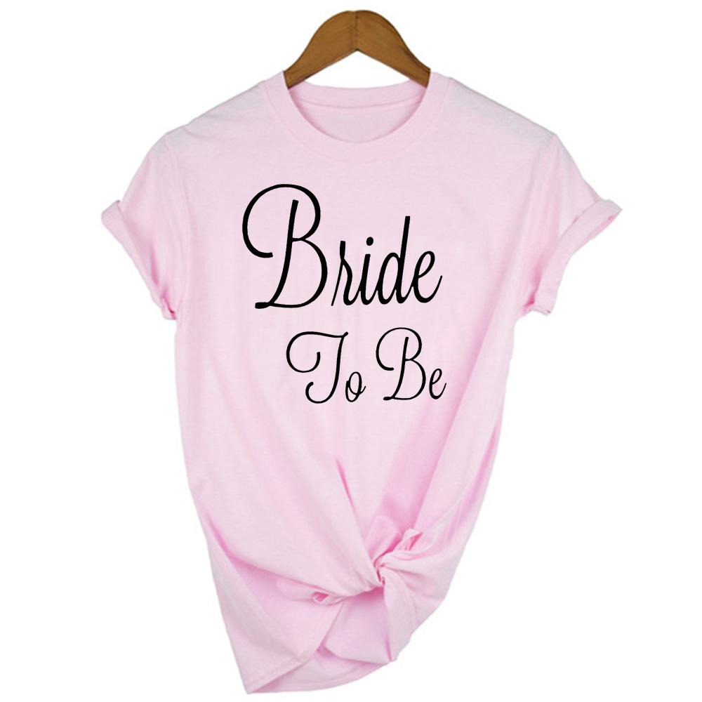Summer T Shirt Bride To Be Letter Women Tee Round Neck Casual Marriage Wedding Bachelorette Shirts